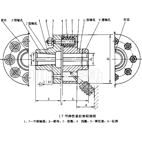 LT型彈性套柱銷聯軸器圖紙