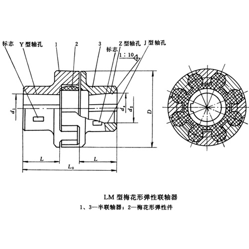 LM型梅花形聯軸器圖紙