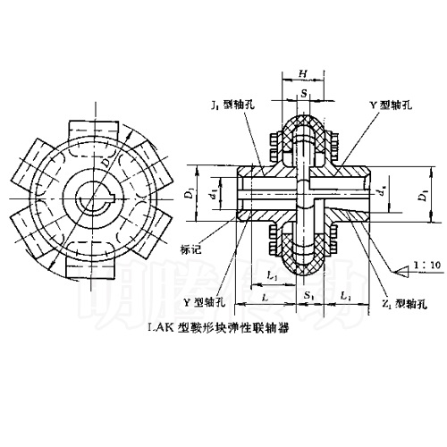 LAK型鞍形塊彈性聯軸器圖紙